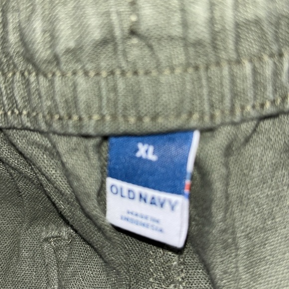 Old Navy Olive Green Linen Wide Leg Pants - Picture 3 of 3